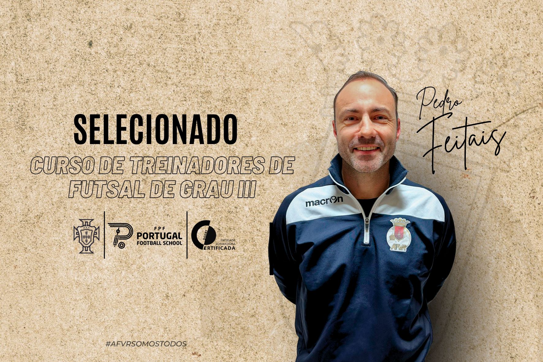 Pedro Feitais selecionado para Curso de Treinador de Futsal de Grau III | FPF
