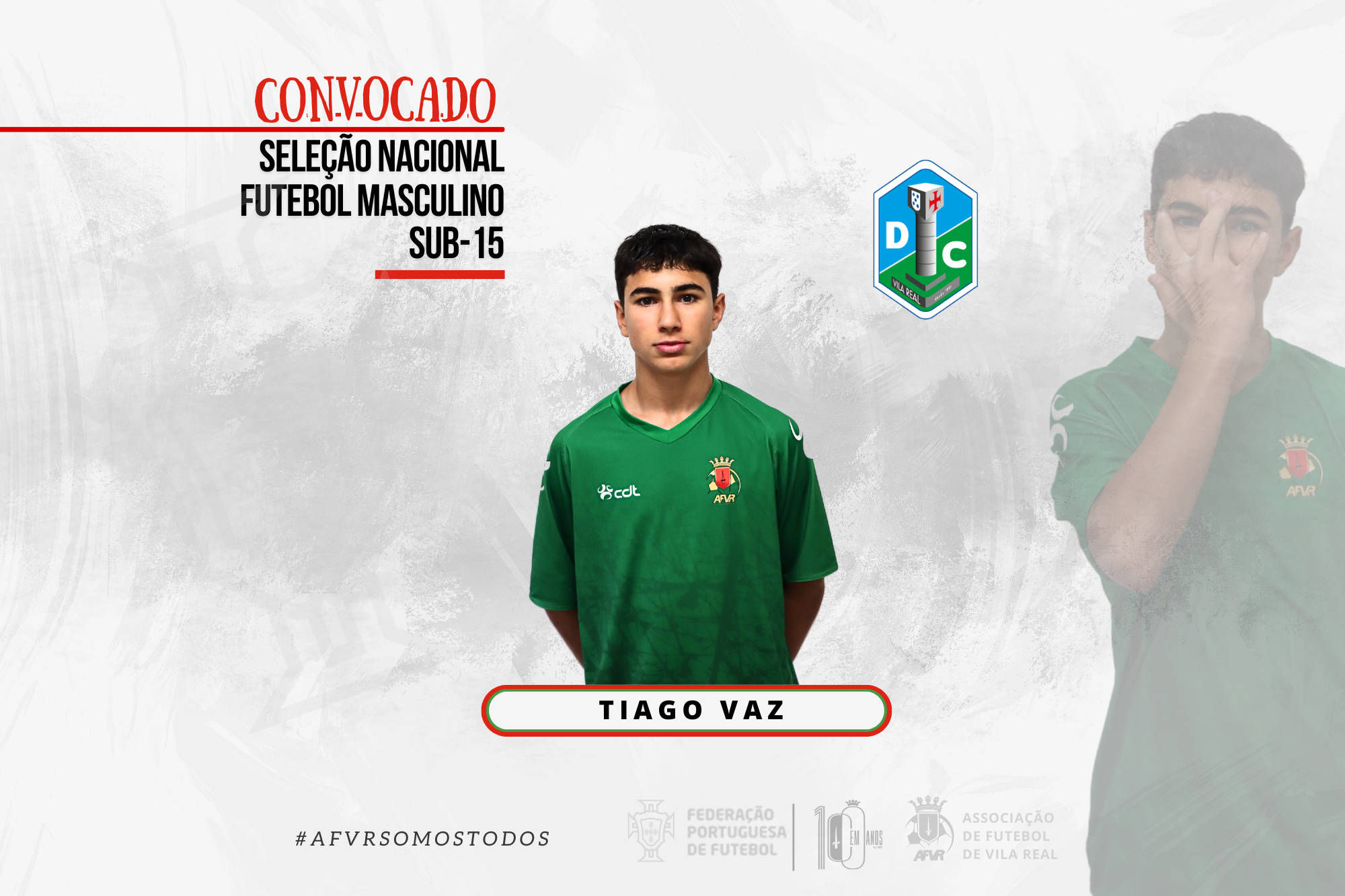 ATLETA DE FUTEBOL DA ESCOLA DIOGO CÃO CONVOCADO PARA A SELEÇÃO NACIONAL